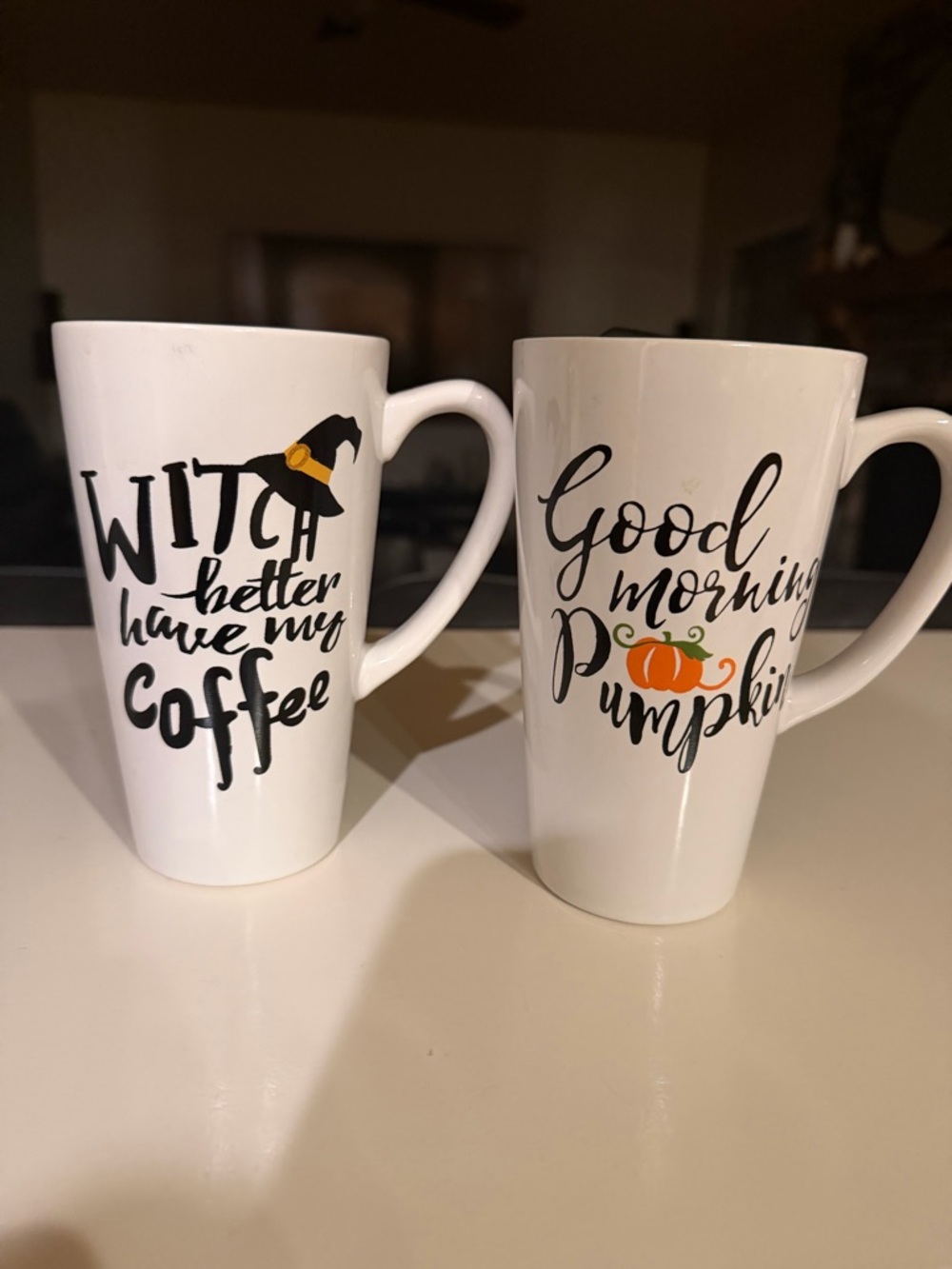2 Halloween Fall theme coffee mugs